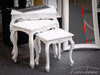 Zestaw 3 białych barokowych stolików M57A