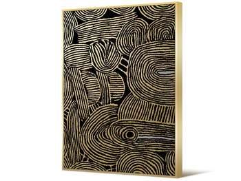 Obraz złoto-czarna abstrakcja 82x122 cm TOIR22762