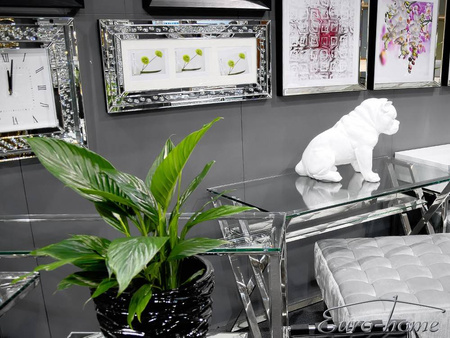 Srebrne eleganckie szklane biurko 119x58x74 cm GG1008