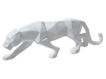 Geometryczna biała figura puma 44x14x9 cm A109