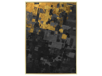 Obraz złoto-czarna abstrakcja 82x122 cm H0292