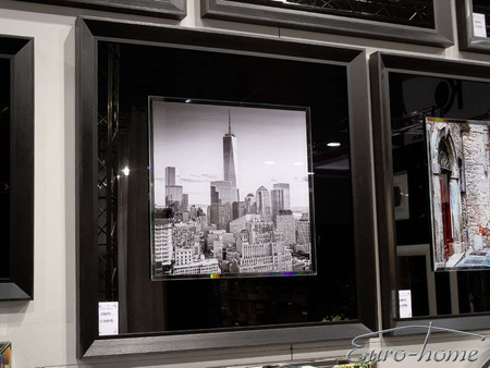 Obraz czarno biała panorama Manhattan  80x80 cm S41707