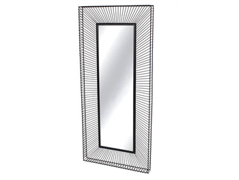 Lustro w ramie ze stalowych czarnych drucików 55x120x6 cm TOYJ19-646