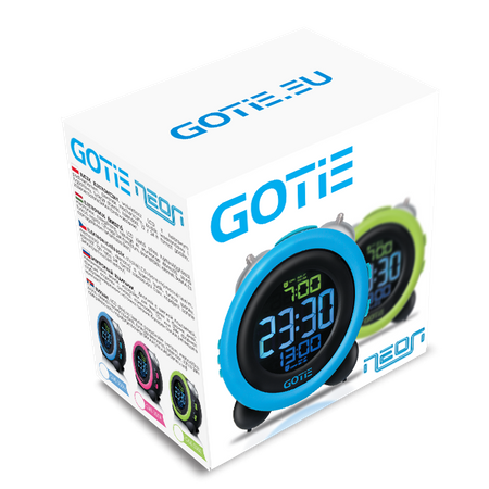 Nowoczesny Budzik elektroniczny do szkoły, pracy GOTIE GBE-300Z 