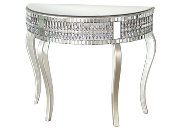 Półokrągła lustrzana konsola 108x42x84 cm 17JS75