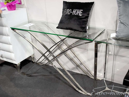 Srebrna szklana konsola 120x40x81 cm GG1038