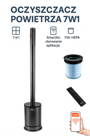 Oczyszczacz powietrza z nawilżaczem i  funkcją grzania GOTIE GOW-007 7w1 SmartAir 