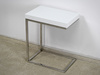 Stolik pomocnik z białego szkła 47x31x57 cm LW706