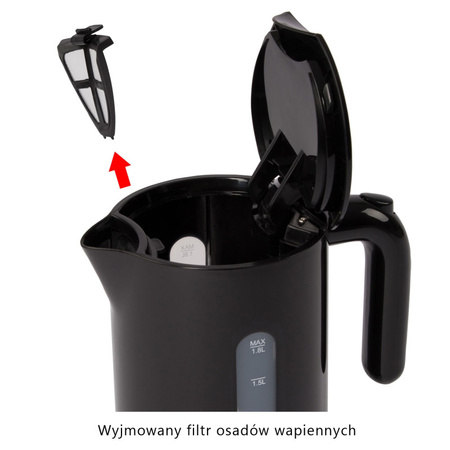 Czajnik elektryczny bezprzewodowy 1,8L Clatronic WK 3452 (czarny)