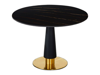 Okrągły czarny stół złota noga 100x75 cm CT2100RB/GP