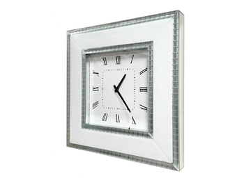 Zegar białe szkło 50x50 cm 16JS148