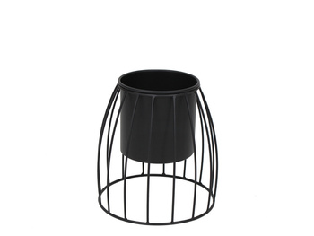 Czarny kwietnik z doniczką 22x20,5 cm TOYJ23-099