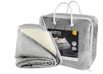 Duży Koc elektryczny na pilot 130x180 GOTIE GKE-200S Szary