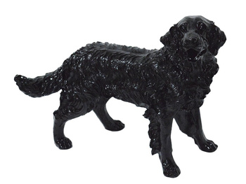 Czarna figura psa Golden Retriever 54x44x34 cm A020