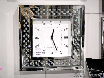 Lustrzany zegar diamenty 50x50 cm 15JS0016