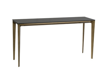 Nowoczesna konsola blat matowy marmur podstawa miedź rustykalna 140x40x75 cm HT209