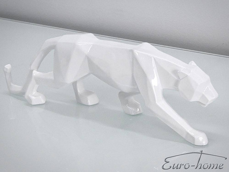 Geometryczna biała figura puma 44x14x9 cm A109