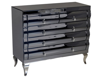 Lustrzana grafitowa komoda w stylu glamour 16JS0062 100x42x86 cm