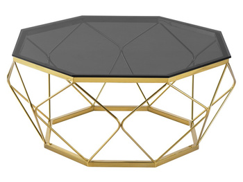 Owalny stolik kawowy grafitowe szkło Ø86x40 cm C026