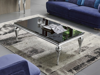 Czarny szklany stolik kawowy 130x70x40 cm C951