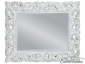 Lustro w białej przecieranej ramie 80x100 cm PU058