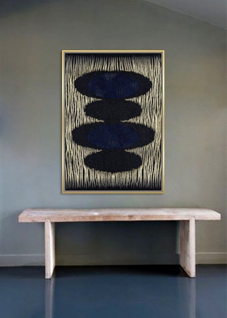 Obraz w kolorze granatu i złota 62x92 cm TOIF22436