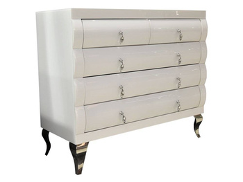 Komoda z białego szkła w stylu glamour 100x42x86 cm 16JS0062