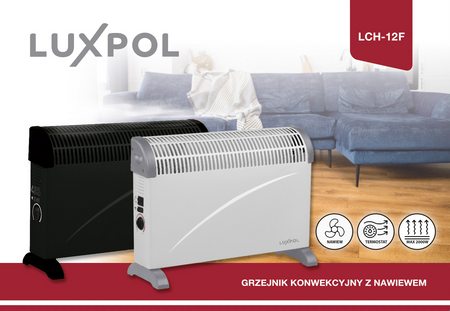 Grzejnik konwektorowy z nawiewem Biały Luxpol LCH-12FB Moc 2000 Wat
