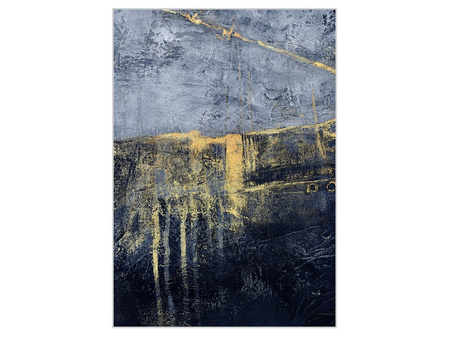 Obraz złoto-granatowa abstrakcja 102x142 cm A0409
