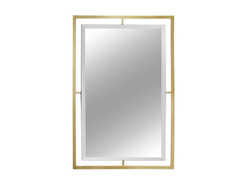 Lustro w stalowej złotej oprawie 100x120 cm LW6853