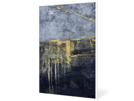 Obraz złoto-granatowa abstrakcja 102x142 cm A0409