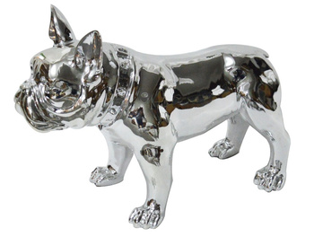 Srebrna figura buldog 64x54x29 cm A216