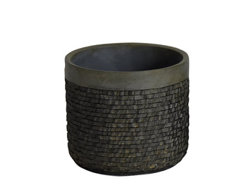 Strukturalna doniczka Ø20z18 cm Antique silver 171004/3