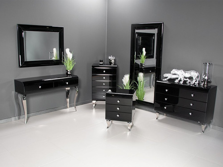 Toaletka glamour czarne szkło 120 x 41 x 78 cm JSF478