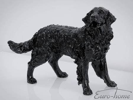 Czarna figura psa Golden Retriever 54x44x34 cm  A020