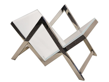 Biały szklany gazetowik 60x35x40 cm  JJ1016