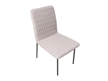 Tapicerowane szare pikowane krzesło do salonu 46x49x90 cm N6278