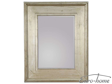 Lustro w drewnianej srebrnej oprawie 80x100 2231