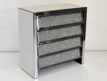 Lustrzana komoda z kryształkami 91x43x91 cm 17JS85