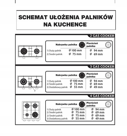 OUTLET Kuchenka gazowa 4-palnikowa Luxpol K04S
