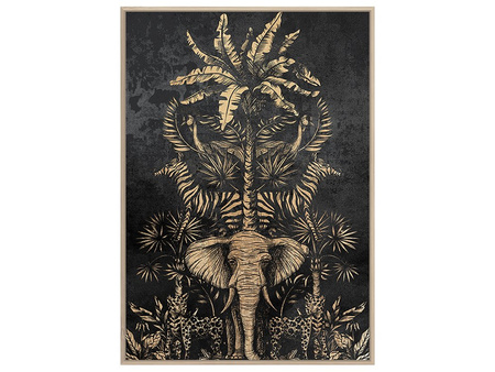 Złoty obraz z egzotycznym motywem 82x122 cm A0879