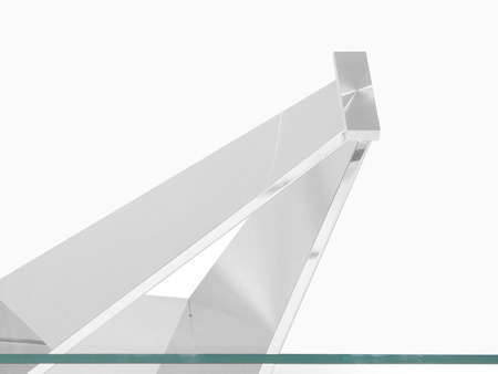 Designerski stolik kawowy stalowa błyszcząca podstawa 130x70x43 cm CT2061C