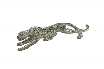Drapieżna srebrna figura geparda 54x12x15 cm 1011-2