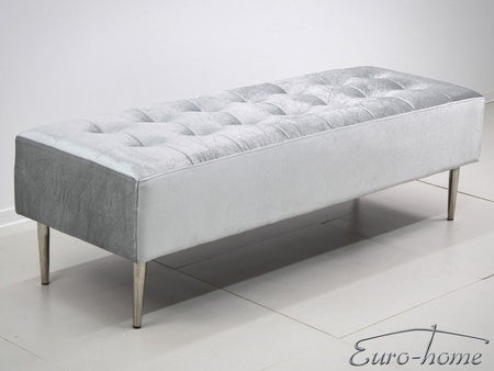 Jasno szara srebrzysta pufa 140x50x42 cm POUF005