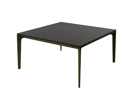 Nowoczesny stolik kawowy blat matowy marmur miedź rustykalna 90x90x46 cm CF209