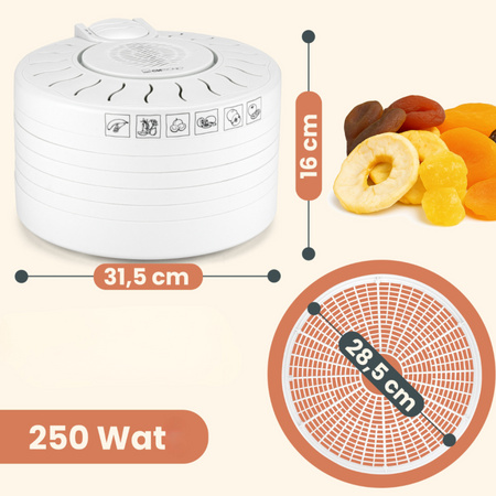 Suszarka spożywcza XXL do grzybów, owoców, ziół, mięsa Clatronic DR 2751