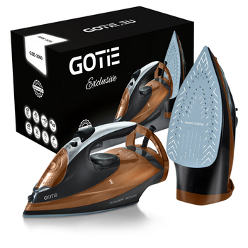 Żelazko GOTIE GZE-3000 Bardzo Mocne 3000 W Ceramiczna stopa Strażak