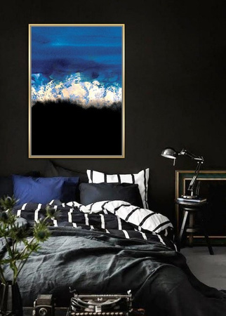 Obraz w kolorach kobaltu i złota 102x142 cm TOIR22616