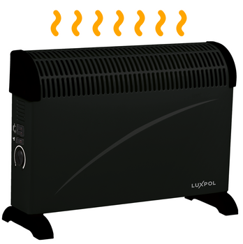 Grzejnik konwektorowy z nawiewem Czarny Luxpol LCH-12FC Moc 2000 Wat