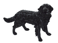 Czarna figura psa Golden Retriever 54x44x34 cm A020